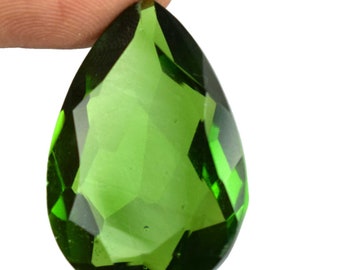29.95 Carat IGL Certified Pear Cut Brazilian Olive Green Peridot Loose Gemstone
