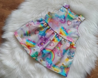 Rainbow dress, handmade baby dress, rainbow outfit, toddler