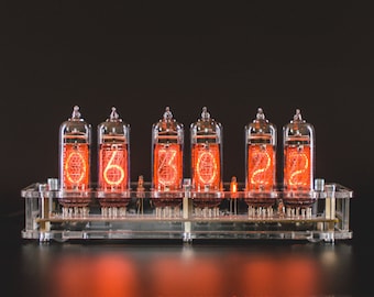 Authentieke Nixie buisklok | Vervangbare Nixie-buizen | Temperatuursensor | Wekker | Hoge precisie | Gemaakt in Oekraïne