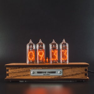 BESTSELLER Nixie Tube Clock with Replaceable IN-14 Nixie Tubes, One Spare Nixie Tube, Motion Temperature Humidity Sensors, Visual Effects