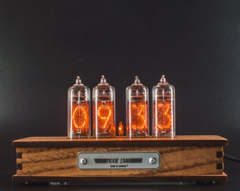 BESTSELLER Nixie Tube Clock with Replaceable IN-14 Nixie Tubes, One Spare Nixie Tube, Motion Temperature Humidity Sensors, Visual Effects