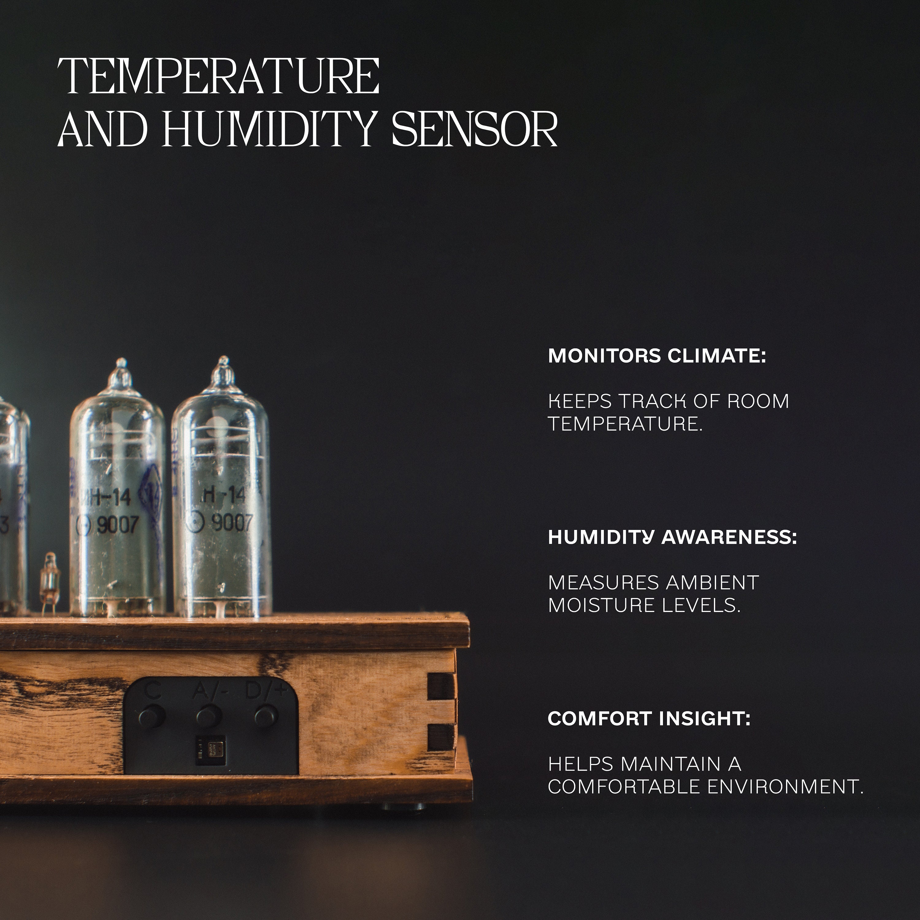 IN-14 ニキシー管時計：モーションセンサー、RGBバックライト