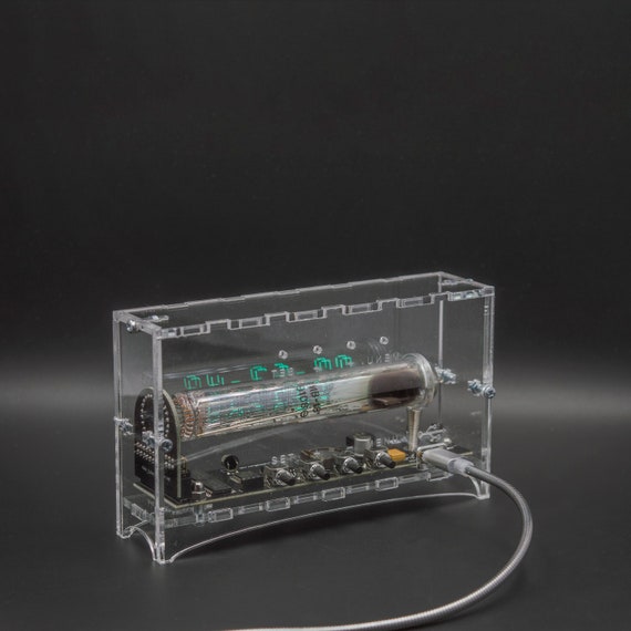 Adafruit Ice Tube IV-18 VFD Nixie Desk Clock Assembled Tested Steampunk Theme