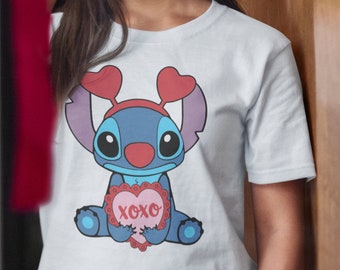 Valentine's Day, Stitch, Unisex, Disney inspired, funny shirt, Unisex, women's, men's, Plus Size, T-Shirt