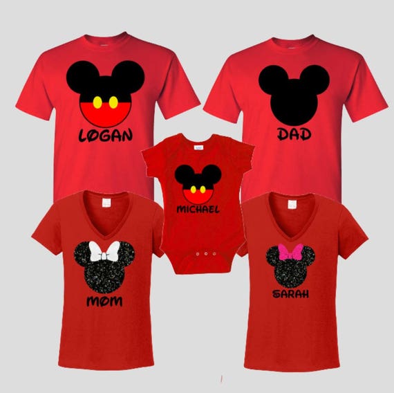 red disney shirt