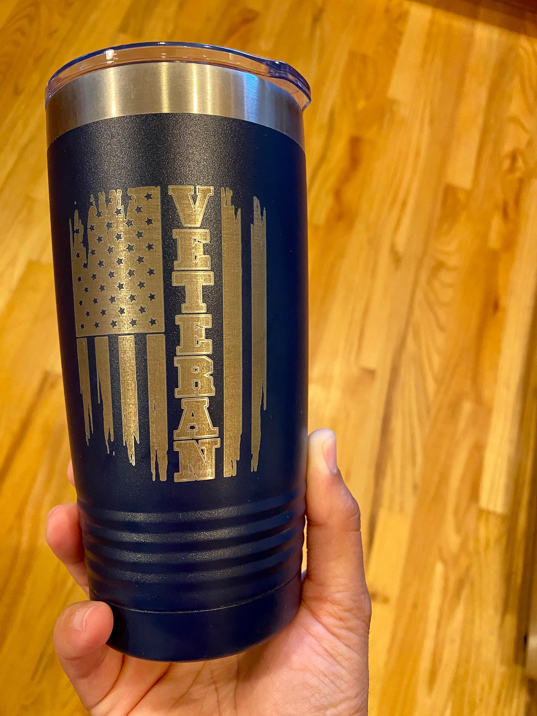 Laser Engraved Military Veteran Tumbler Personalized Tumbler Etsy