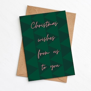Weihnachtswunschkarte, Weihnachtskarte von uns für Sie, moderne Weihnachten, personalisierte Weihnachtskarte