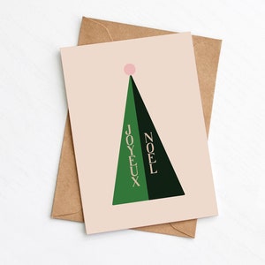 Joyeux Noel Christmas Card, Merry Christmas Greeting Card, Festive Wishes, Send Direct Option