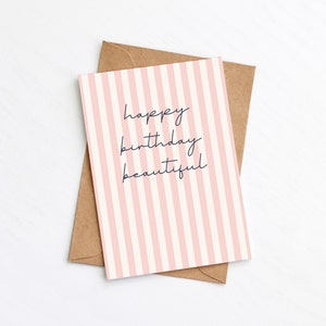 Feliz aniversário, linda, cartão de aniversário, cartão para ela, cartão de felicitações, opção de envio direto