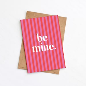 Be Mine Valentinstagskarte, moderne Liebeskarte, Option direkt senden, plastikfrei