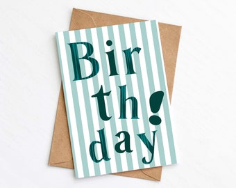 Modern Birthday Card, Birthday Card for her, Birthday Card for him, Personalised Card, Happy Birthday Greeting Card