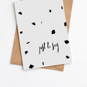Just to Say-kaart, Just a Notitiekaart, Minimalistisch, Bedankt, Thinking of You, Blanco kaart, Zonder plastic