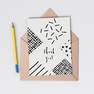 Modern Thank You Card, Teacher Thank You, Thank you Note, Eco Friendly Card, Plastic Free, Send Direct Card