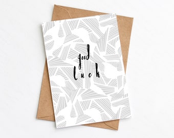 Good Luck Card, New Job, Leaving Card, New Adventure, Exam Card, Plastic Free, Send Direct Option