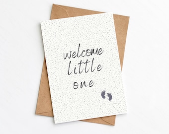 Welcome Little One, New Baby Card, New Parents, Baby Congratulations, Newborn, Send Direct Card, Plastic Free