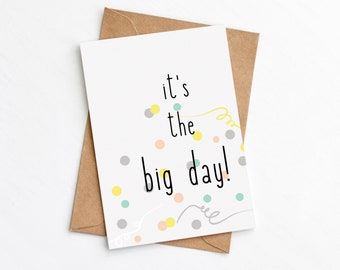 It's the Big Day Wedding Card, Congratulations Card, On Your Wedding Day, Happy Couple, Send Direct Option, Plastic Free, Luxury Card