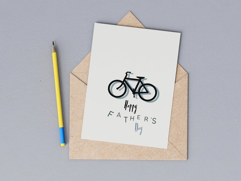 Cycling Father's Day Card, Bike Dad Card, Personalised Card, Bicycle Sporty, Plastic Free, Eco Friendly, Send Direct Option image 1