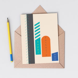 Happy Father's Day Card, kaart voor vader, moderne vader, plasticvrij, optie voor directe verzending