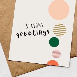 Seasons Greetings Christmas Card, Contemporary Christmas Card, Plastic Free, FSC, Send Direct Option image 3