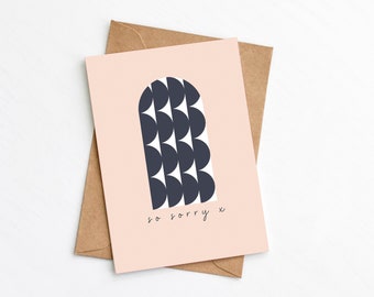 Quindi mi dispiace Card, Sympathy Card, Apology Card, Thinking of you, Modern Card, Invia opzione diretta