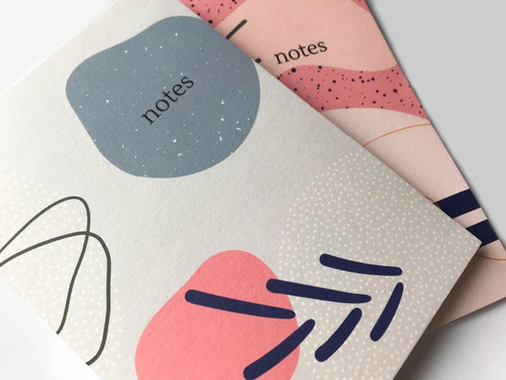 A5 Notebook Set, A5 Notepads, Modern Notebook Gift, Abstract Print, Journals, Set of 2 Notebooks