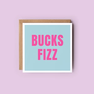 Bucks Fizz Christmas Card, Neon Christmas Card, Contemporary Festive Card, Plastic Free, Send Direct Card image 1