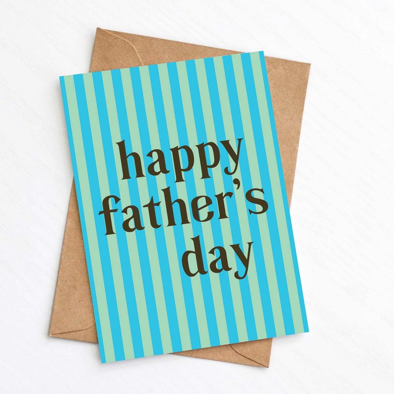 Striped Happy Father's Day Card, Card for Dad, Husband Card, Send Direct, Father's Day Greeting Card, Cool Dad image 1