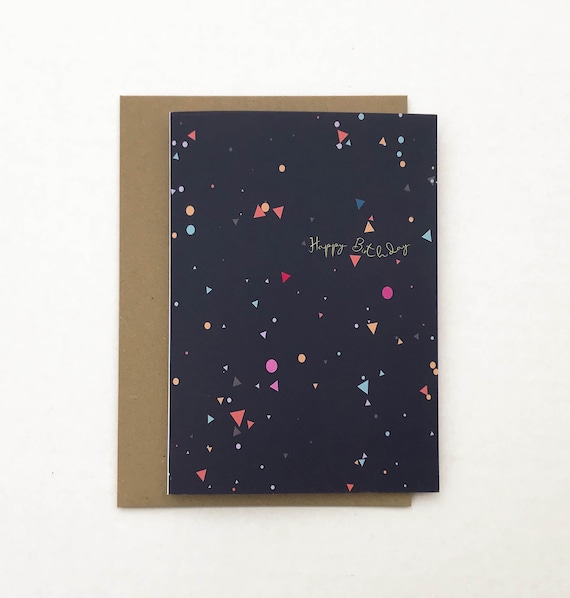 Geometric Print Birthday Card, Modern Greetings Card, Luxury Stationery