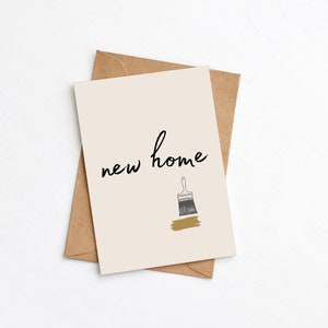 Nieuwe thuiskaart, housewarmingkaart, verhuiskaart, eerste huis, moderne kaart, plasticvrij, kaart rechtstreeks verzenden
