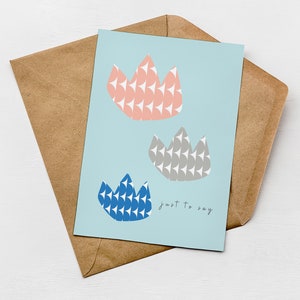 Modern Just to Say Card, A little Note Card, Thank You, Sympathy, Plastic Free Card, Send Direct Option image 2