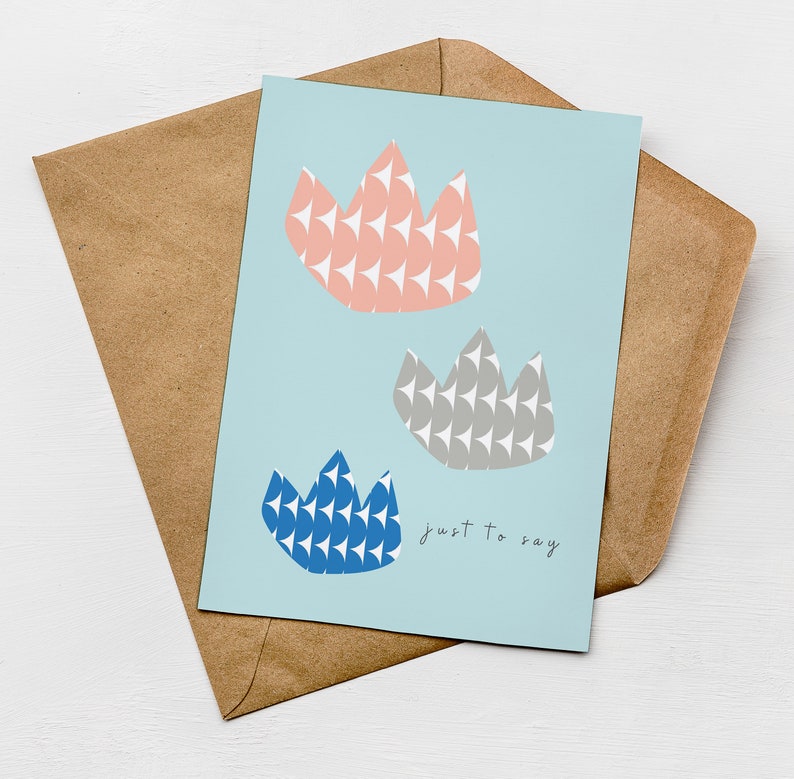 Modern Just to Say Card, A little Note Card, Thank You, Sympathy, Plastic Free Card, Send Direct Option image 2