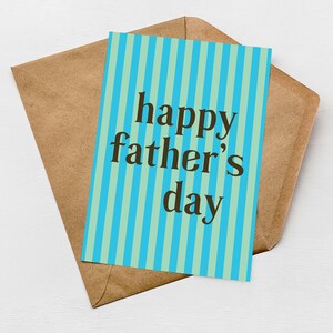Striped Happy Father's Day Card, Card for Dad, Husband Card, Send Direct, Father's Day Greeting Card, Cool Dad image 2