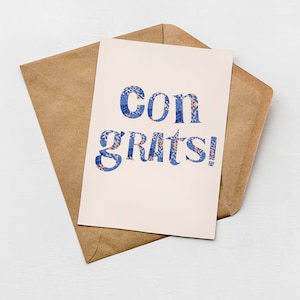 Tarjeta de felicitaciones, felicitaciones, nuevo trabajo, examen, compromiso, bien hecho, opción de envío directo, tarjeta sin plástico