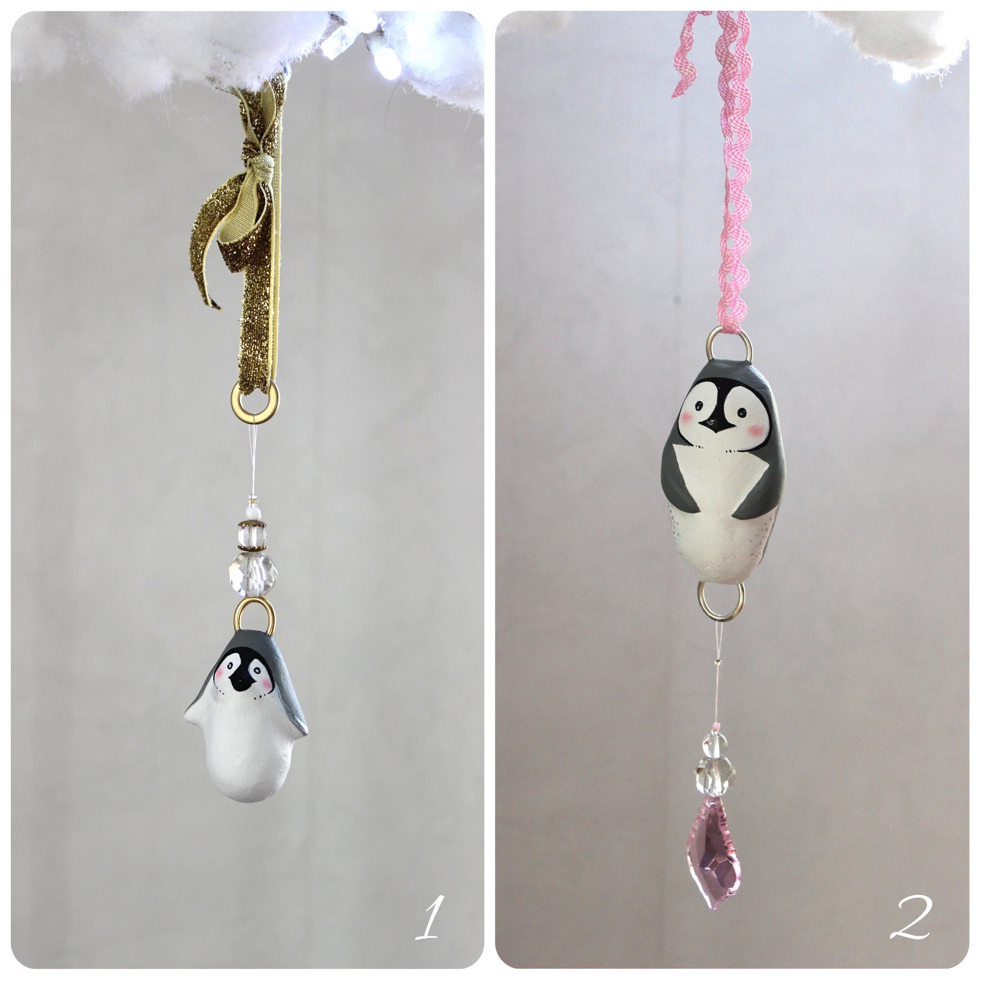 Petits Pingouins Attrape Soleil Ornement | Vendu à L'unité Penguin Sun-Catcher Christmas Ornement | 