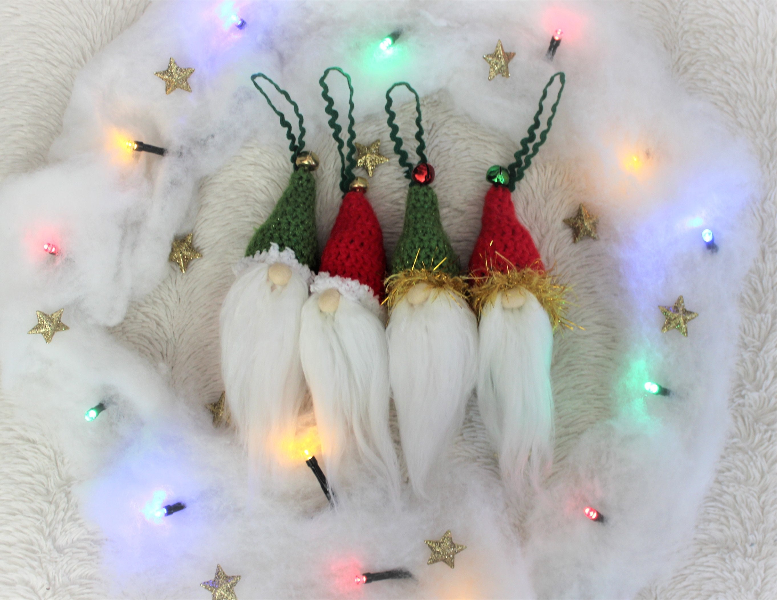 Lot de Père Noël/Gnome Barbus Rouge et Vert...batch Of Santa Claus Bearded Red & Green