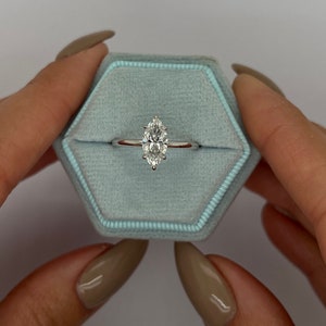 1 Carat IGI CERTIFIED D Color VVS2 Clarity Marquise Cut Lab Grown Diamond Solitaire Engagement Ring  14k White Gold