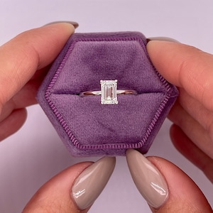 2 Carat D color VVS2 Clarity IGI Certified Emerald Cut Lab Grown Diamond Solitaire Engagement Ring 14k Gold