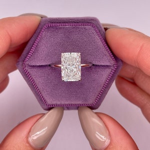 5 Carat IGI Certified E Color VVS2 Clarity Elongated Radiant Cut Lab Grown Diamond Solitaire Engagement Ring 14k White Gold