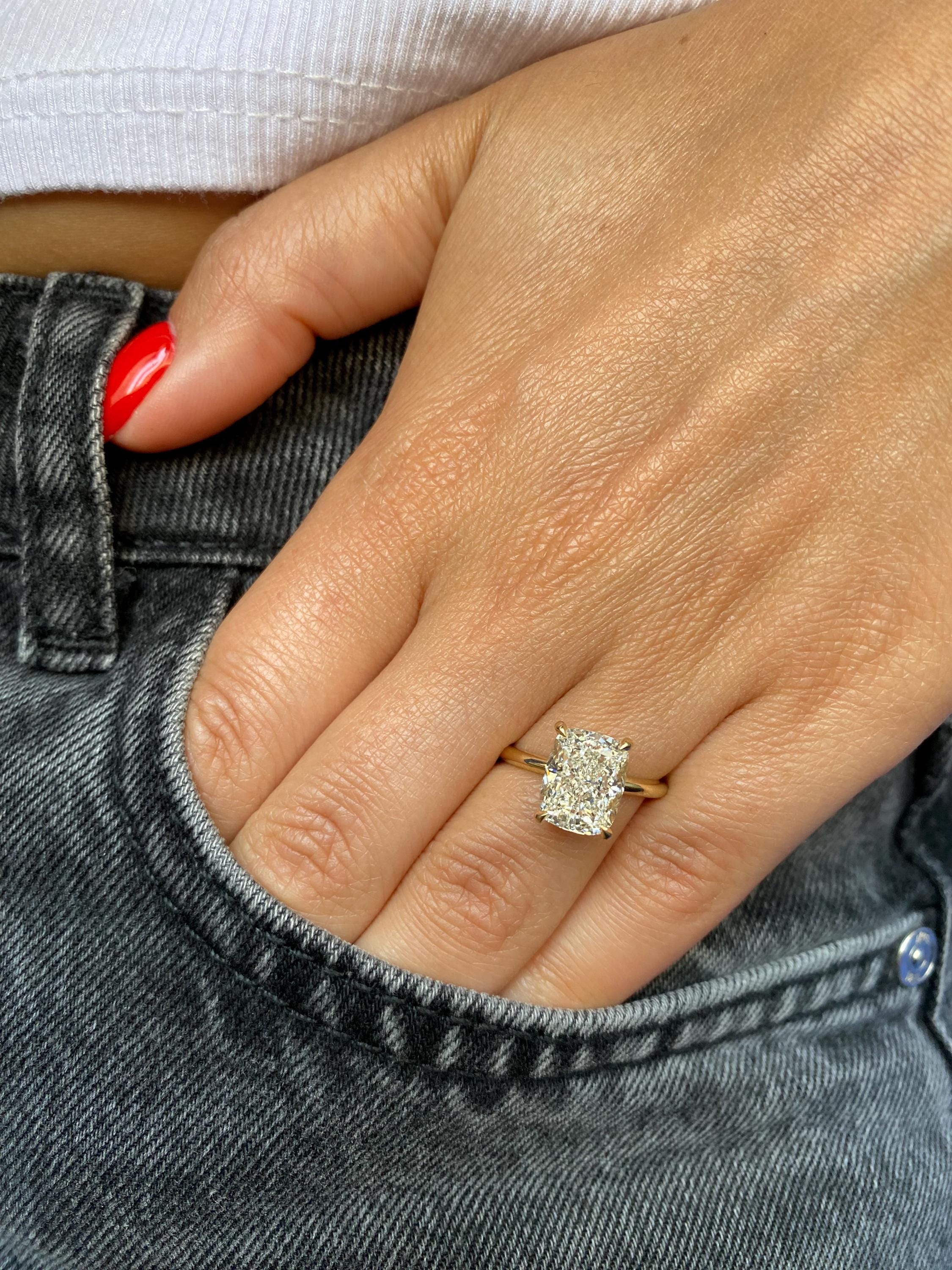 Anello Diamante Taglio Tondo Matrimonio Coltivato in Laboratorio Anello Diamante Taglio Tondo Matrimonio Coltivato in Laboratorio