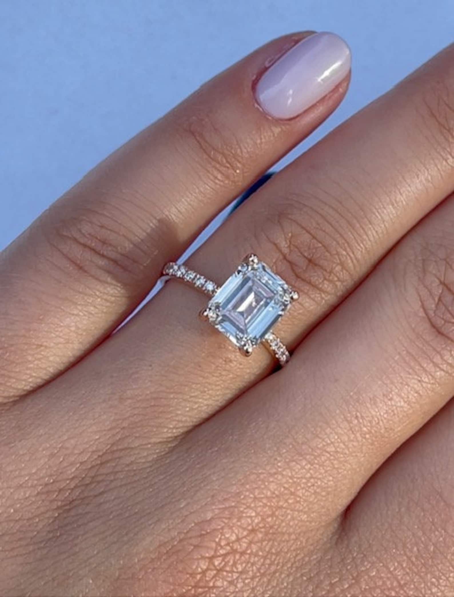 3.5 Carat Lab Grown Emerald Cut Diamond Engagement Ring Etsy UK 3.5 Carat Lab Grown Emerald Cut Diamond Engagement Ring Etsy UK