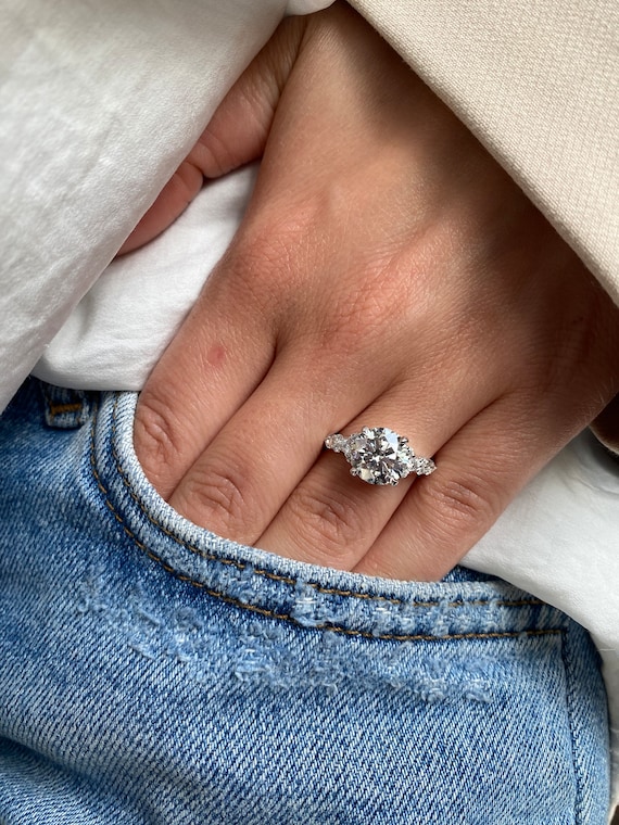 3 Carat IGI Certified D Color VVS2 Clarity Round Ideal Cut Lab