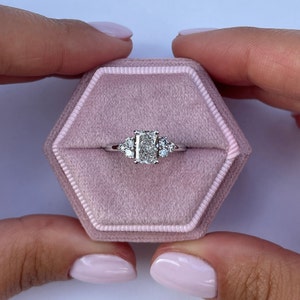 1.30 Carat E color VVS2 Clarity IGI Certified Radiant Cut Lab Grown Diamond Engagement Ring,  14K White Gold
