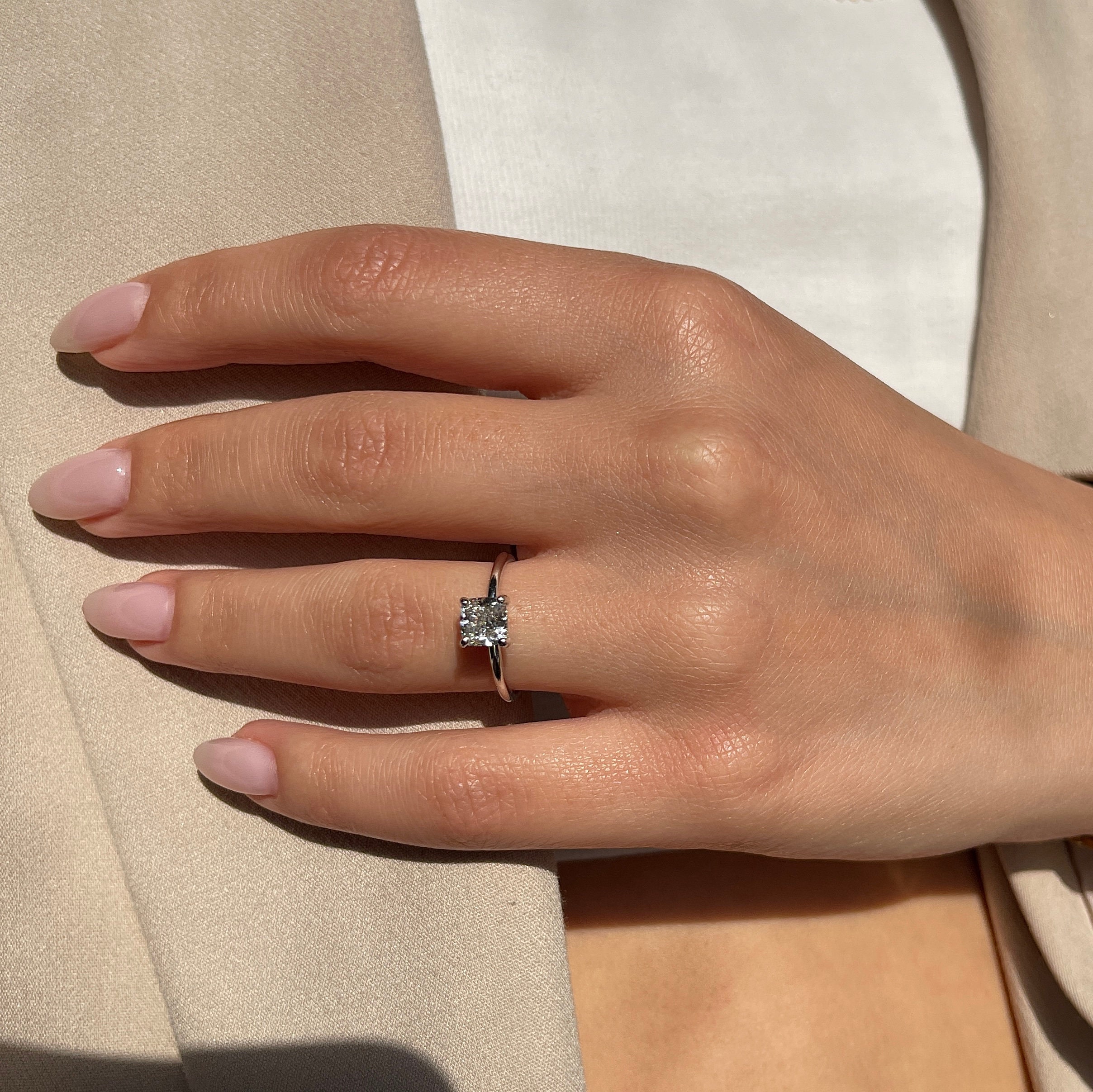 1 Carat IGI CERTIFIED D Color VVS2 Clarity Square Cushion Cut Lab