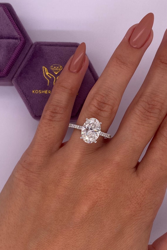 Bague De Fiançailles En Or Jaune 9 Carats Avec Diamants - Taille M 1/2 - Occasion