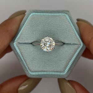 2.50 Karat E Farbe VVS2 Klarheit IGI zertifiziert Runde brillante Ideal Cut Diamant Solitär Verlobungsring, 6 Prong 14k Weißgold