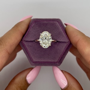4 Carat E Color VVS2 Clarity IGI Certified Oval Cut Lab Grown CVD Diamond Solitaire Engagement Ring 18k White Gold