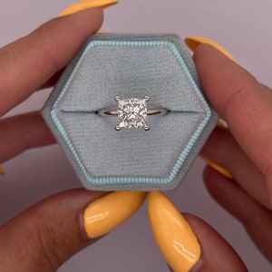 2 carat IGI CERTIFIED D Color VVS2 Clarity Princess Excellent Cut Lab Grown Diamond Solitaire Engagement Ring 14k White Gold