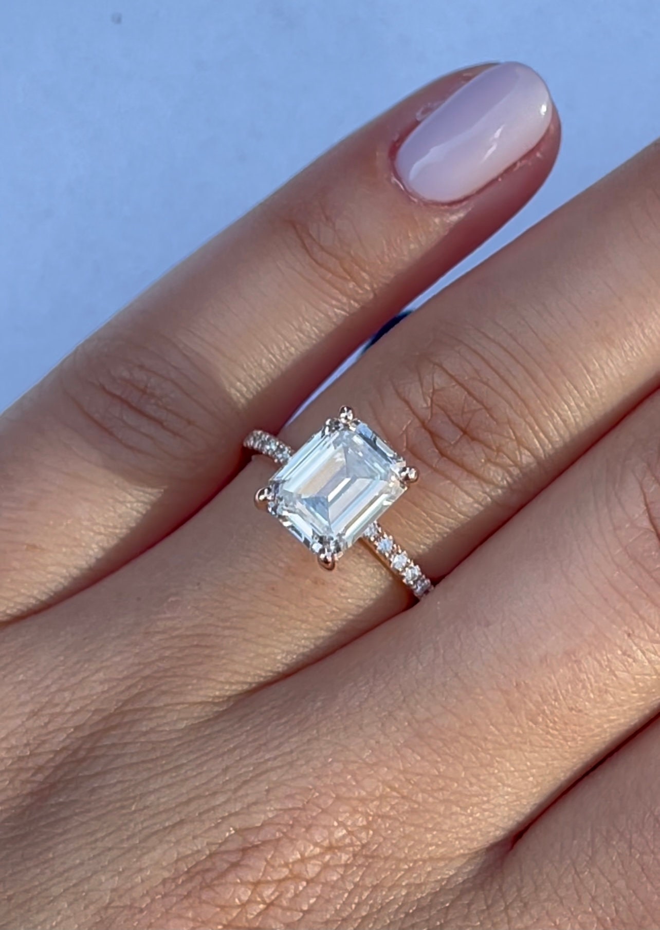 3.5 Carat Lab Grown Emerald Cut Diamond Engagement Ring Etsy UK