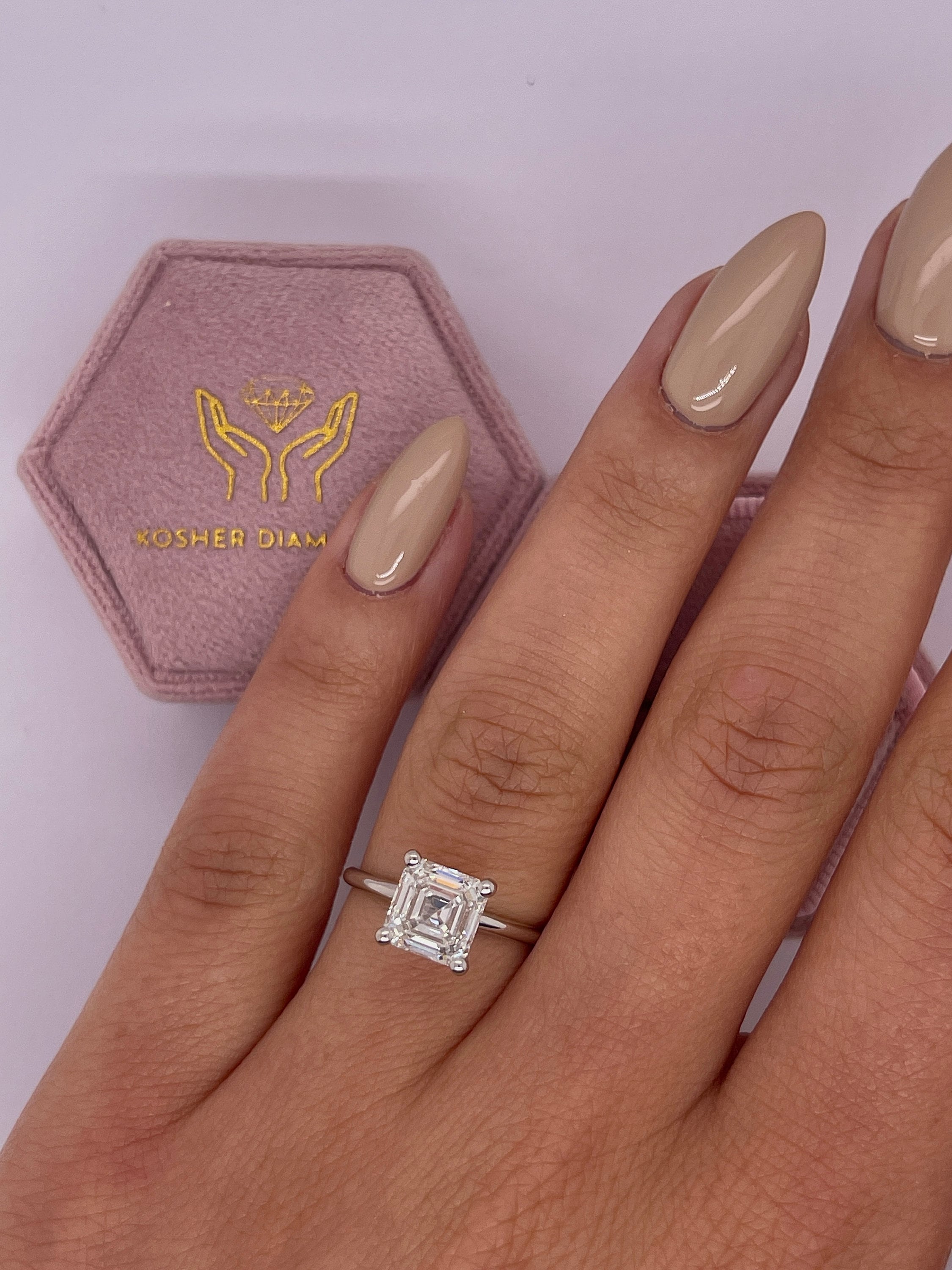 4 Carat Asscher Cut E VVS2 Lab Diamond Ring / Asscher Cut