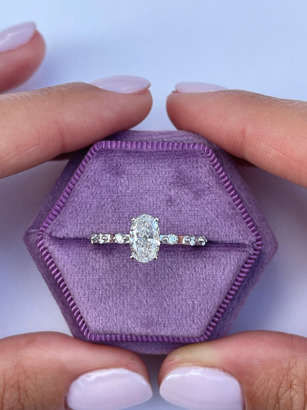 1.18 Ct Oval Cut IGI Certified E Color VS1 Clarity Lab Grown Diamond